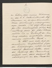 k.k. naturhistorisches Hofmuseum, Intendanzakten 1885-1896 (Hauer), Aktenzahl Z.481/1890, Seite 2